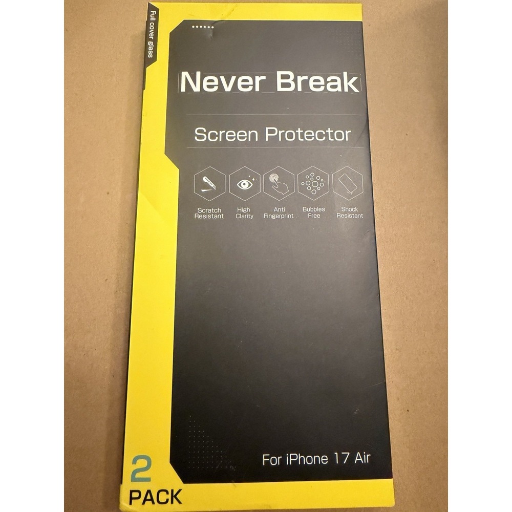 Never Break Screen Protector 2 Pack for iPhone 17 Air Scratch Resistant